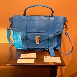 Genuine Proenza Schouler medium blue satchel bag